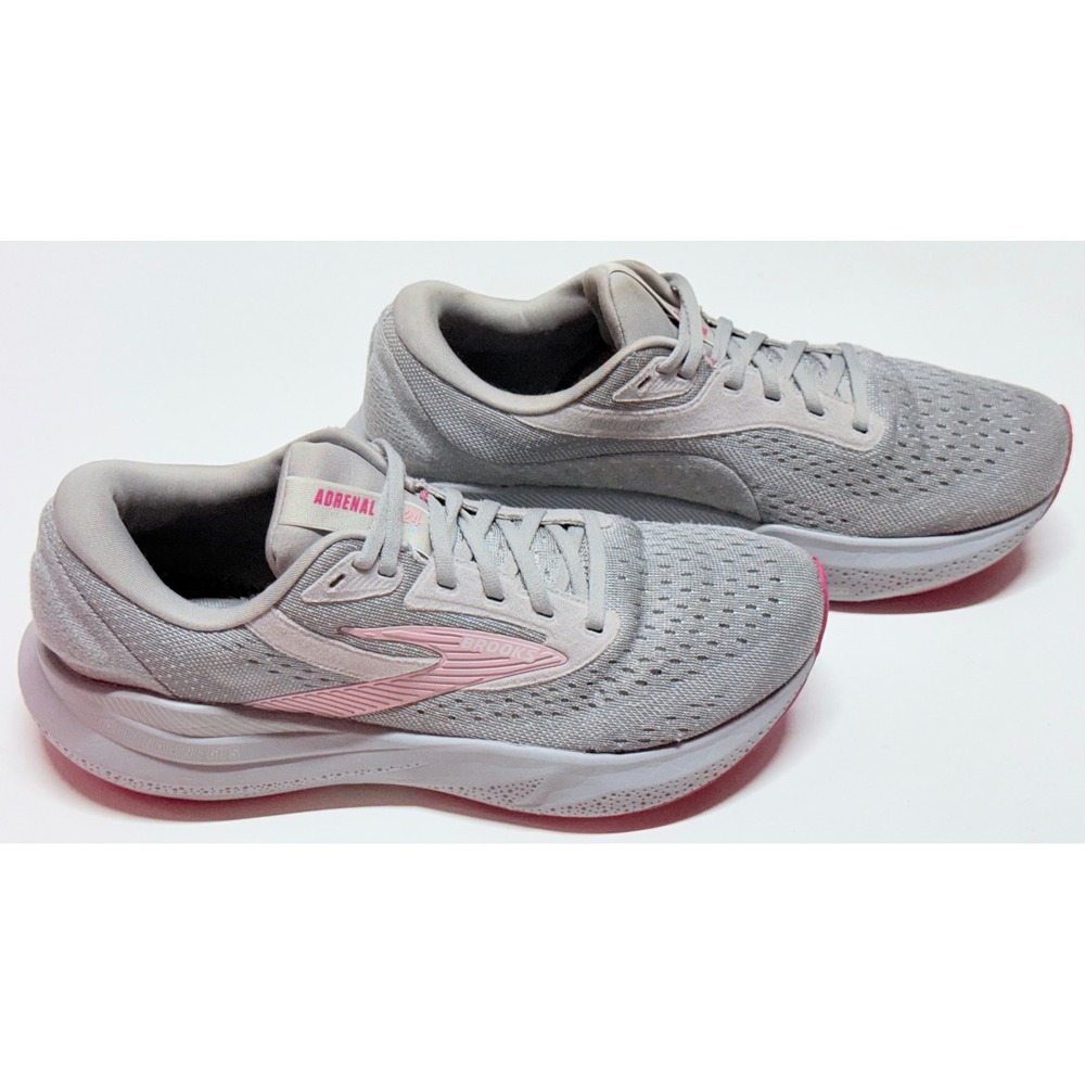 Brooks‎ Adrenaline GTS 24 Womens Running Shoes Grey Pink Size 9 B No Insoles